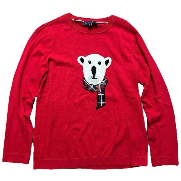 Tommy Hilfiger Sweaters - Women’s Tommy Hilfigier Red Lightweight Crewneck Sweater With Polar Bear Large